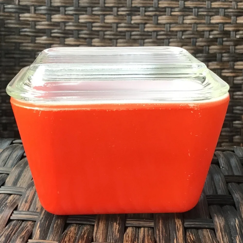 Pyrex Vintage Refrigerator Dish with Lid Primary Red